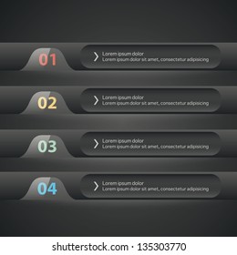 Modern options, progress numbered banners. Vector illustration.
