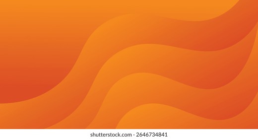 Modern orange abstract background with flowing wave lines. Dynamic wave. Smooth curve lines design element. Futuristic technology concept.