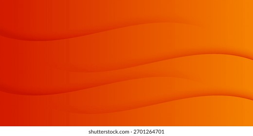 Modern orange abstract background with flowing wave lines. Dynamic wave. Smooth curve lines design element. Futuristic technology concept.
