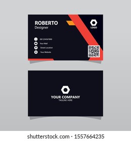 Modern orange abstract bussines card template. Elegant element composition design with clean concept.