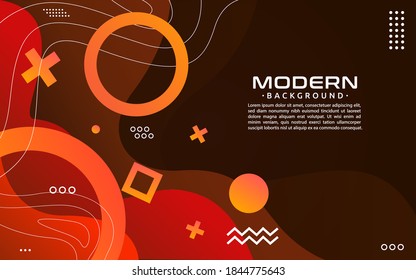 Modern orange background with geometric abstract shape.