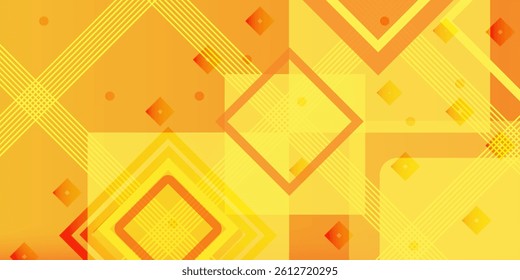 Modern orange background for presentation design with abstract geometrics shapes decoration. Vector illustration for technology, game design, business or corporate needs