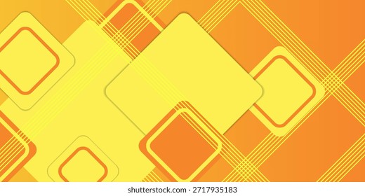 Modern orange background for presentation design with abstract geometrics shapes decoration. Vector illustration 