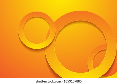 Modern orange backgrounds. 3d circle papercut layer background.
