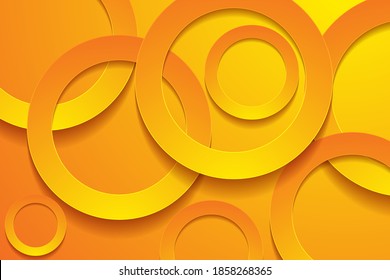 Modern orange backgrounds. 3d circle papercut layer background.
