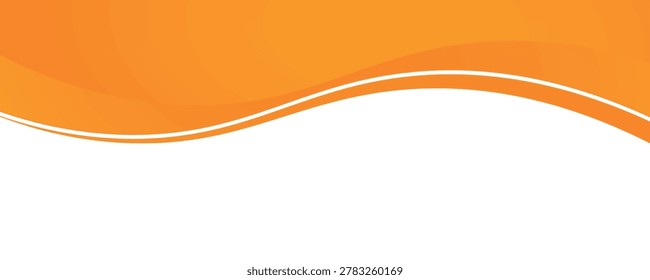 Modern orange banner design with smooth dynamic wave patterns and creative vector illustration style.