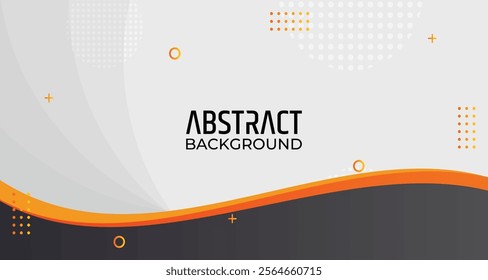 Modern orange black abstract presentation background on white background with wave and geometric design for company business corporate banner meeting gathering