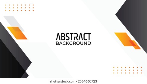 Modern orange black abstract presentation background on white background with wave and geometric design for company business corporate banner meeting gathering