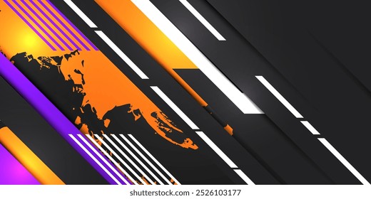 Fundo laranja e preto moderno, vetor abstrato geométrico