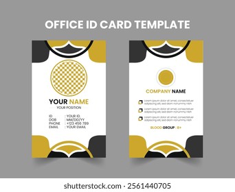 Modern Orange and Black ID card template.
Elegant Employee ID Badge with Orange and Black Layout
Customizable Orange and Black Business ID Card Template
Stylish Office ID Card Design in Orange and.