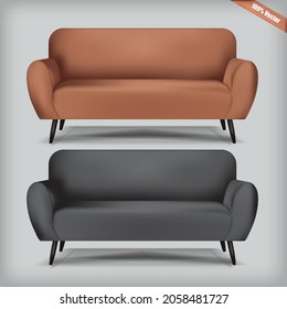 Modern orange and black vector mesh sofa