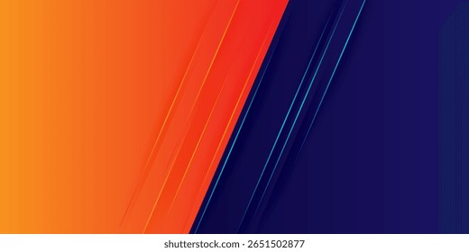 Fundo laranja e preto moderno versus abstrato com efeitos de luz. Pode ser usado para flyer, esportes E, e mais. Vetor Eps10