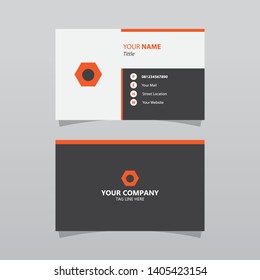Modern orange bussines card template. Elegant element composition design with clean concept.
