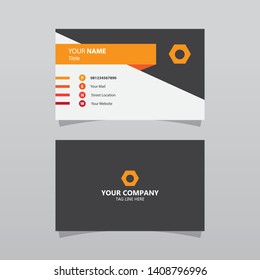 Modern Orange Bussines Card Template. Elegant Element Composition Design With Clean Concept.