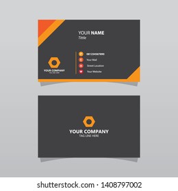 Modern orange bussines card template. Elegant element composition design with clean concept.