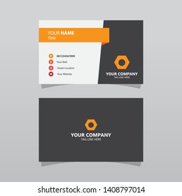 Modern orange bussines card template. Elegant element composition design with clean concept.