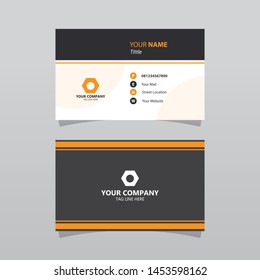 Modern orange bussines card template. Elegant element composition design with clean concept.