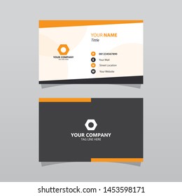 Modern Orange Bussines Card Template. Elegant Element Composition Design With Clean Concept.