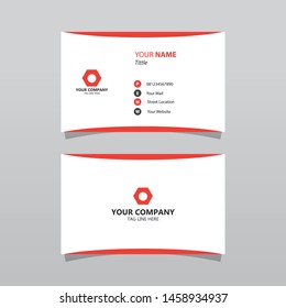 Modern orange bussines card template. Elegant element composition design with clean concept.