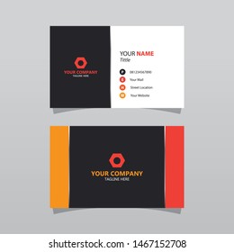 Modern orange bussines card template. Elegant element composition design with clean concept.
