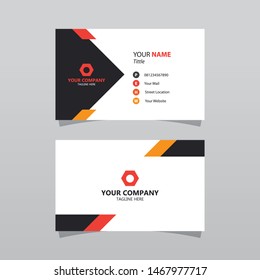 Modern orange bussines card template. Elegant element composition design with clean concept.