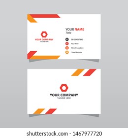 Modern Orange Bussines Card Template. Elegant Element Composition Design With Clean Concept.