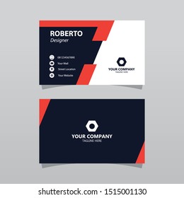 Modern Orange Bussines Card Template. Elegant Element Composition Design With Clean Concept.