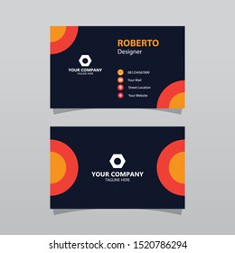 Modern orange bussines card template. Elegant element composition design with clean concept.