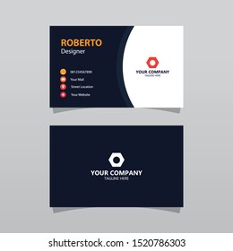 Modern orange bussines card template. Elegant element composition design with clean concept.