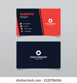 Modern Orange Bussines Card Template. Elegant Element Composition Design With Clean Concept.