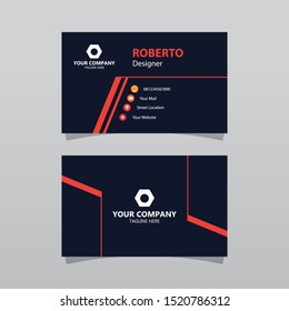 Modern orange bussines card template. Elegant element composition design with clean concept.