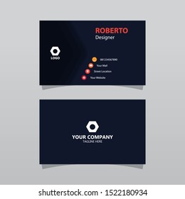 Modern orange bussines card template. Elegant element composition design with clean concept.