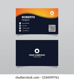 Modern orange bussines card template. Elegant element composition design with clean concept.