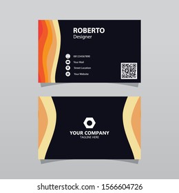 Modern orange bussines card template. Elegant element composition design with clean concept.