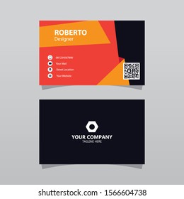Modern orange bussines card template. Elegant element composition design with clean concept.