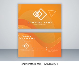 Modern Orange Bussines Card Template. Elegant Element Composition Design With Clean Concept.