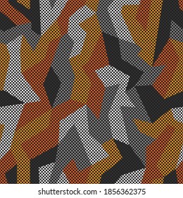 Moderne Orange Tarnung nahtloses Muster. Vektorgrafik-Hintergrund für Oberfläche, T-Shirt-Design, Druck, Poster, Icon, Web, Grafik-Designs. 