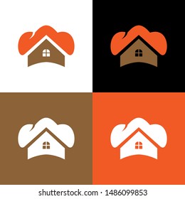 modern orange chef's home logo
