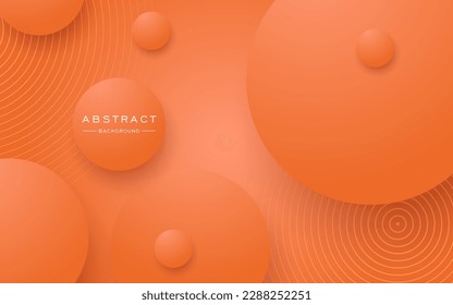 fondo de papel estilo 3d de la bola de círculo naranja moderno. vector eps10