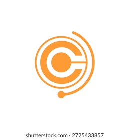 Modernes, orangefarbenes, kreisförmiges C-Logo	