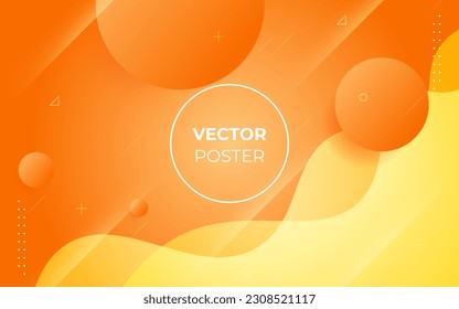 Modern orange colorful liquid geometric background, with circle shape. eps10 vector