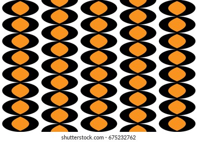 Modern orange curves tribal pattern