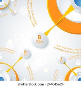 Modern orange design of info-graphics. A vector illustration, for yours business of presentations.