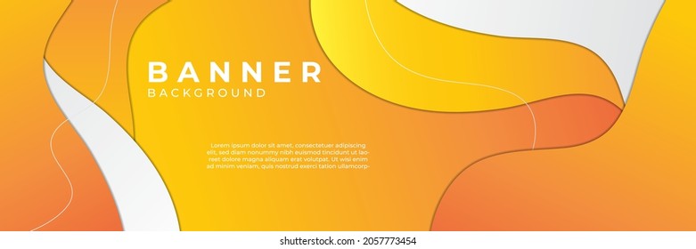 Modern orange digital technology abstract banner background. Futuristic, engineering, technology background. Futuristic digital science technology concept for web banner template or brochure