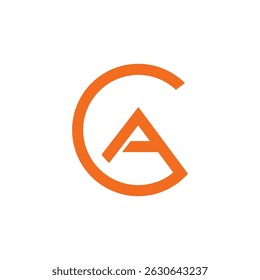 Modern Orange GA or AG Monogram Logo Design