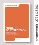 Modern Orange Geometric Poster Template, Professional Business Flyer with Minimalist Design
