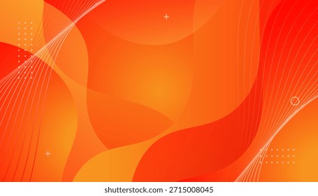 Modern Orange Gradient Abstract Wave Vector Background