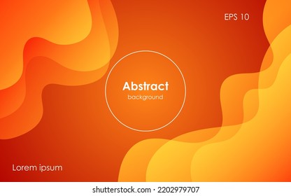 modern orange gradient color liquid abstract background and fluid shape composition