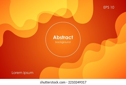 modern orange gradient color liquid abstract background and fluid shape composition