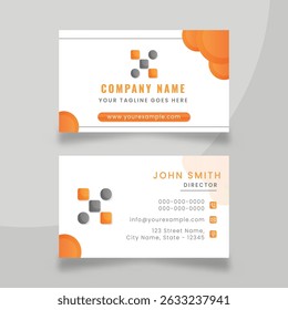Template de conception moderne de carte de visite orange et grise - Papier à lettres Professionnel pour la marque Entreprise.